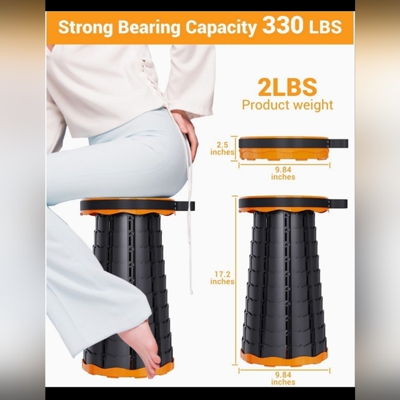 NEW 2 Pack Sportneer Portable Adjustable Telescopic Adult Chairs/Stools/Tables - Picture 4 of 10